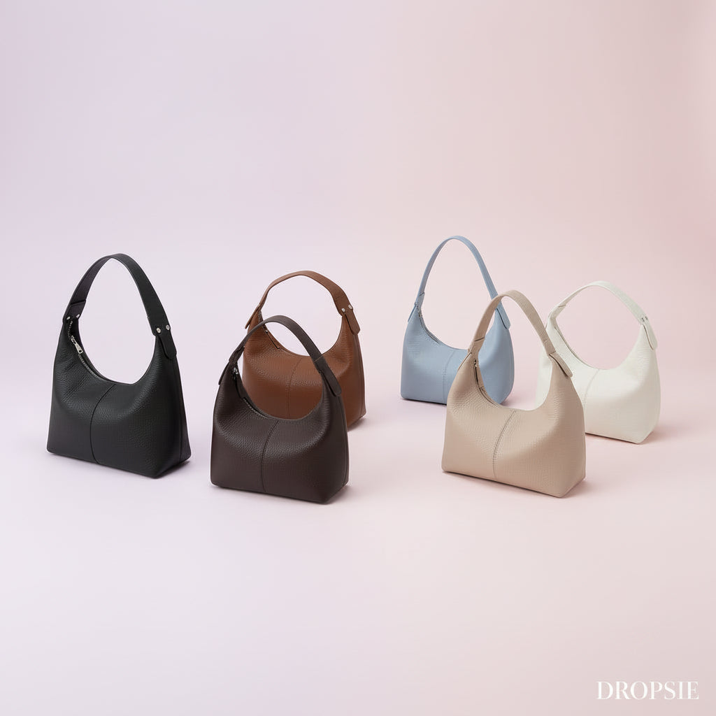 Leather Hobo Shoulder Bag