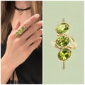 Green Geometric Gem Ring
