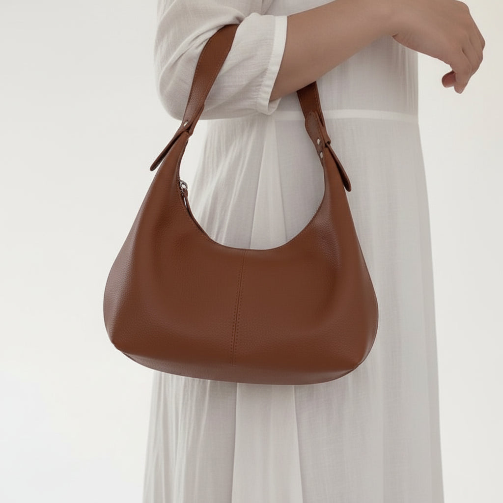 Leather Hobo Shoulder Bag